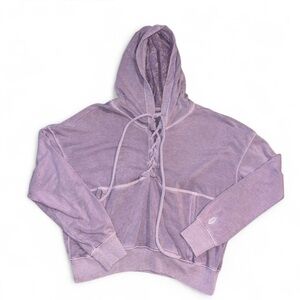 Free People Movement Lilac Lavender Lace-Up Hoodie